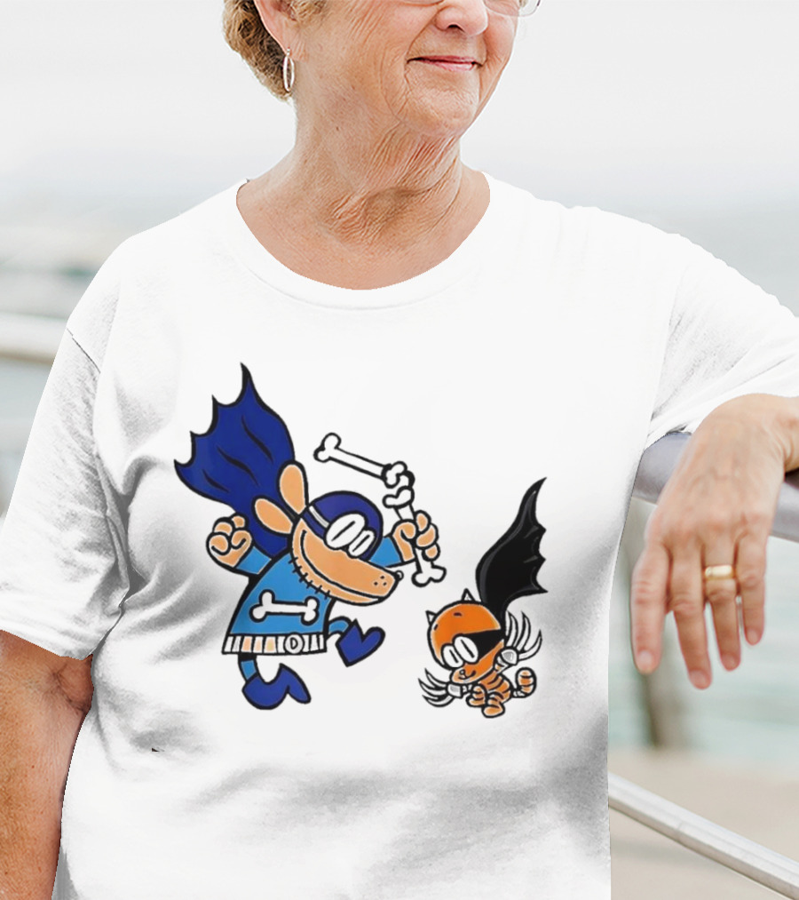 Dog And Cat Essentials Superhero Duo Dog Man And Cat Kid T-Shirt