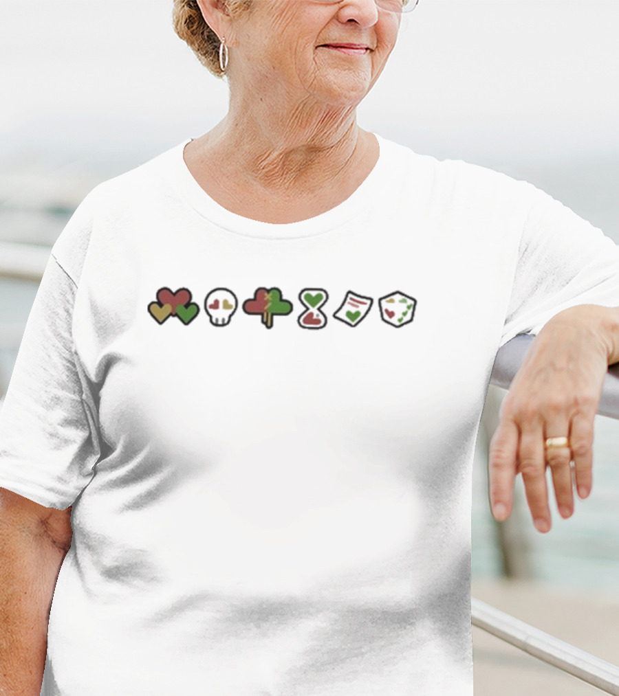 Grian Life Series New Heart Symbols Skull Tree Hourglass Paper Dice T-Shirt