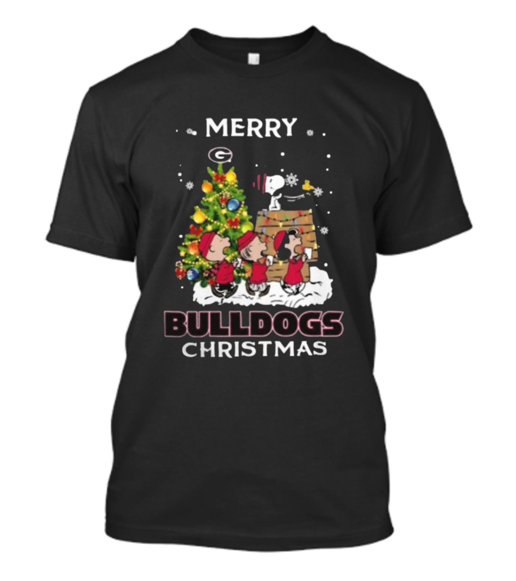 Merry Georgia Bulldogs Snoopy Christmas T-Shirt
