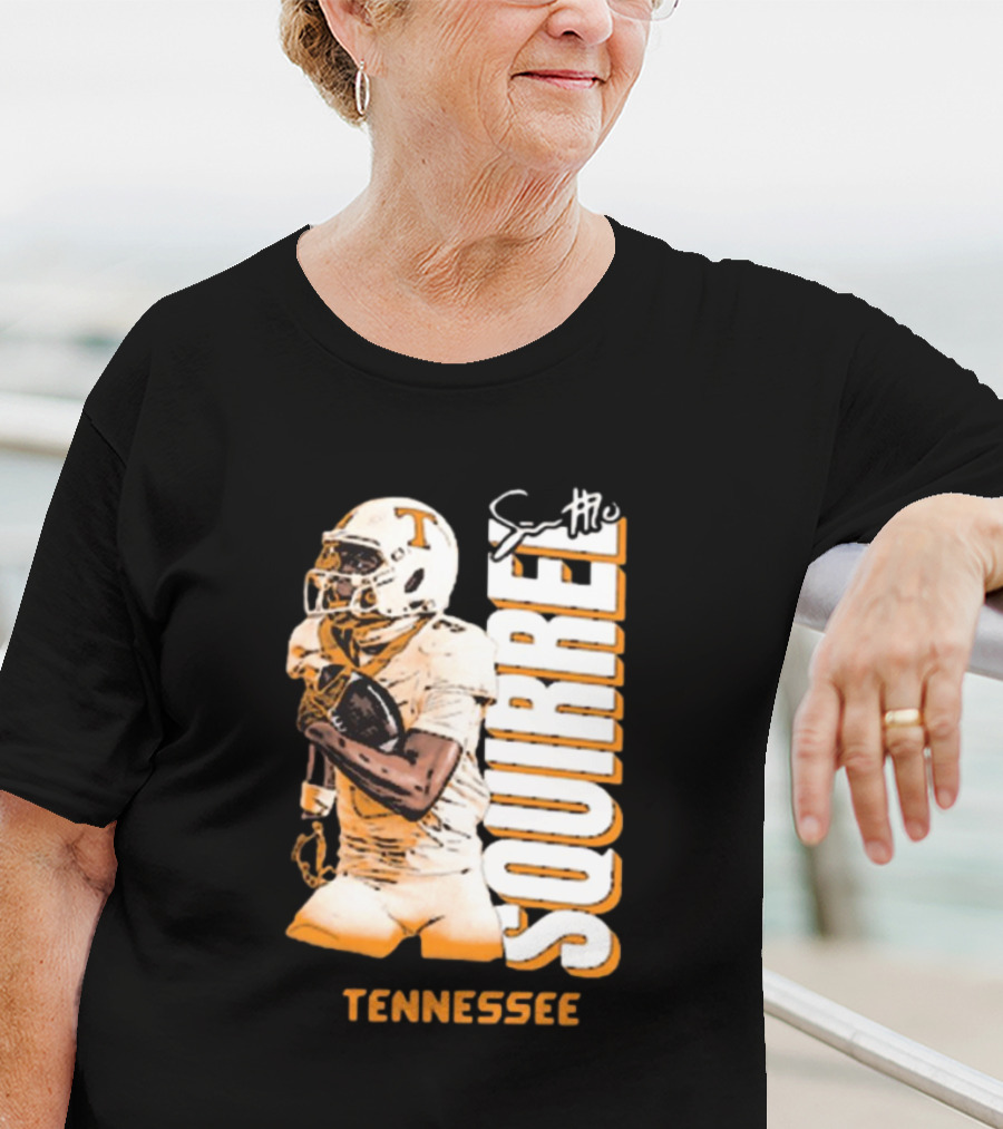 Tennessee Volunteers Squirrel White Football Signature T-Shirt