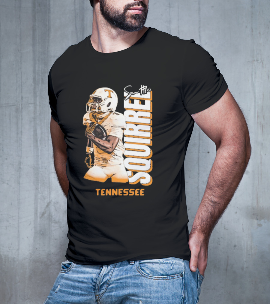 Tennessee Volunteers Squirrel White Football Signature T-Shirt