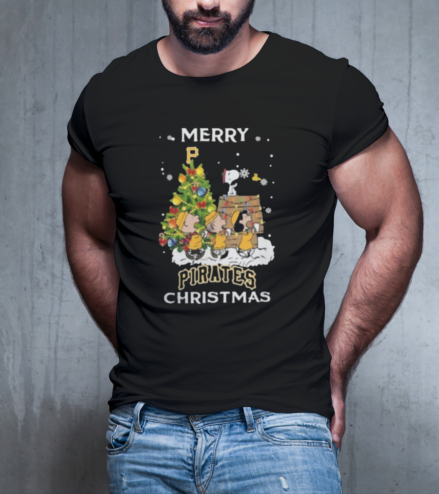 Pittsburgh Pirates X Snoopy Merry Pirates Christmas T-Shirt