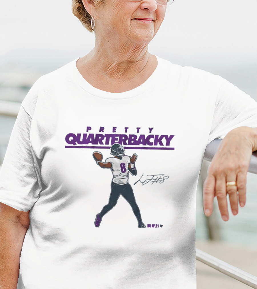 Pretty Quarterbacky Lamar Jackson NFLPA Signature T-Shirt