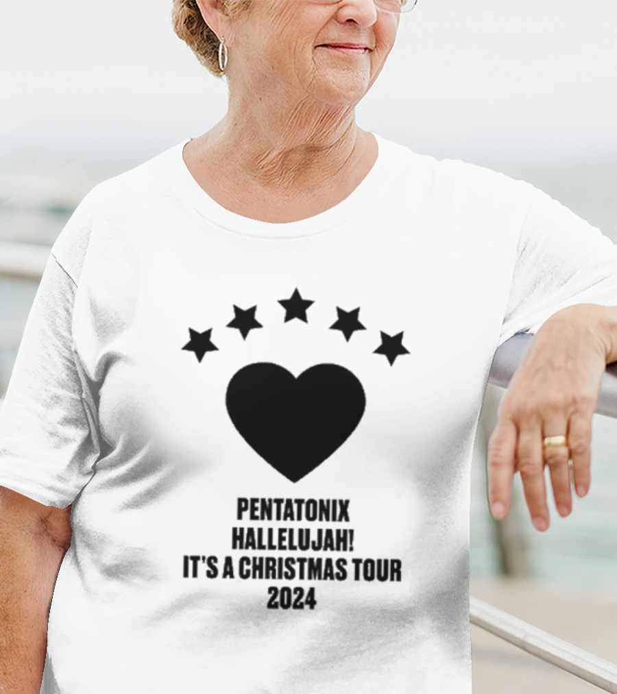 Pentatonix Hallelujah Heart Stars It's A Christmas Tour T-Shirt