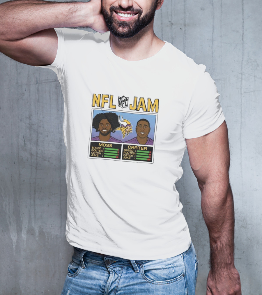 NFL Jam Randy Moss Cris Carter Minnesota Vikings Legend Duo T-Shirt