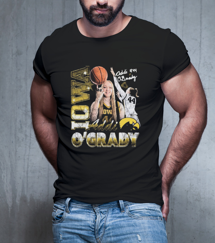 Addi O’Grady Iowa Hawkeyes 44 Basketball Signature 90s T-Shirt
