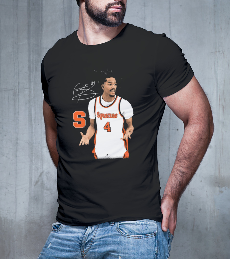 Chris Bell #4 Syracuse Orange Basketball Signature T-Shirt