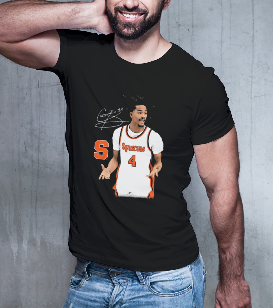 Chris Bell #4 Syracuse Orange Basketball Signature T-Shirt