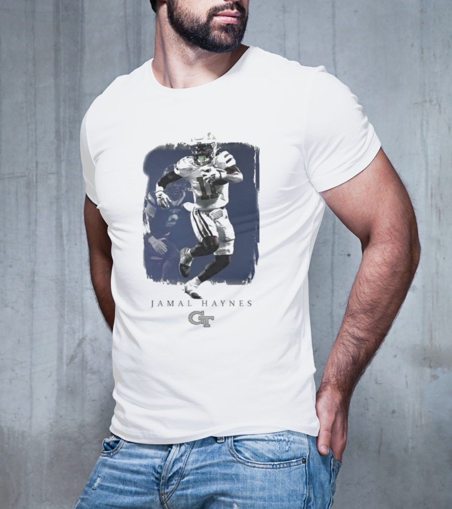 Jamal Haynes 11 Georgia Tech GT Yellow Jackets Football Spotlight T-Shirt