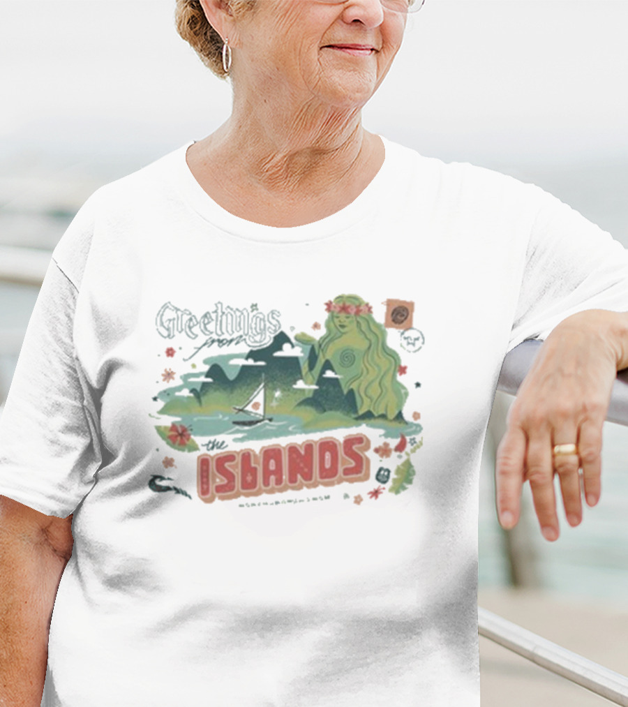 Greetings From The Islands The Lost Bros New Sailing Boat Hula Dancer T-Shirt