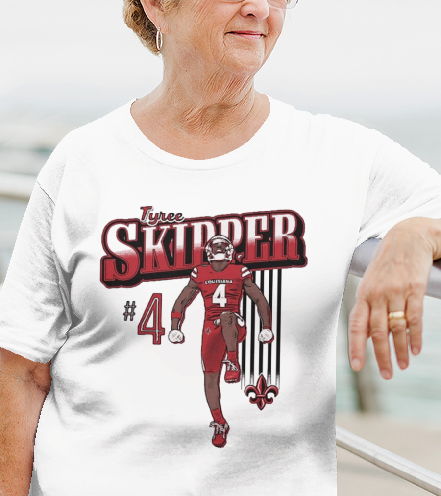 Tyree Skipper #4 Louisiana Ragin’ Cajuns Football Fleur-de-Lis T-Shirt