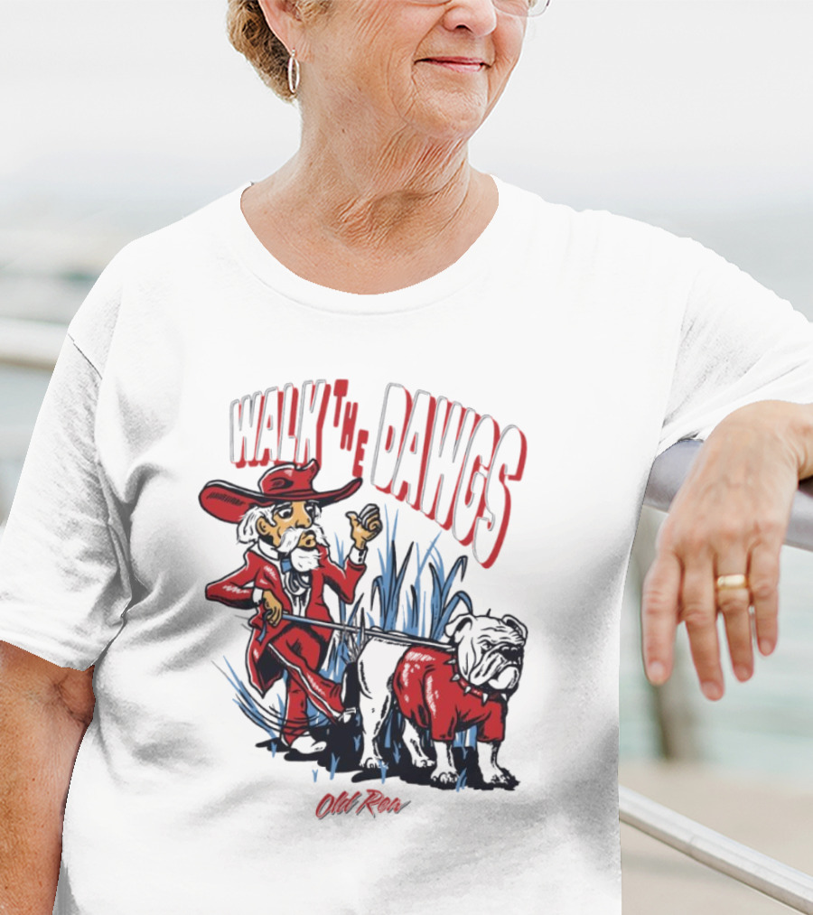 Walk The Dawgs Old Row Georgia Bulldogs Vs. Ole Miss Rebels T-Shirt