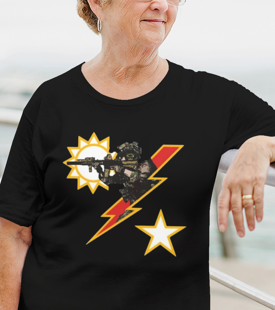 American Trigger Pullers Ranger SSB Sun Soldier Lightning Star T-Shirt