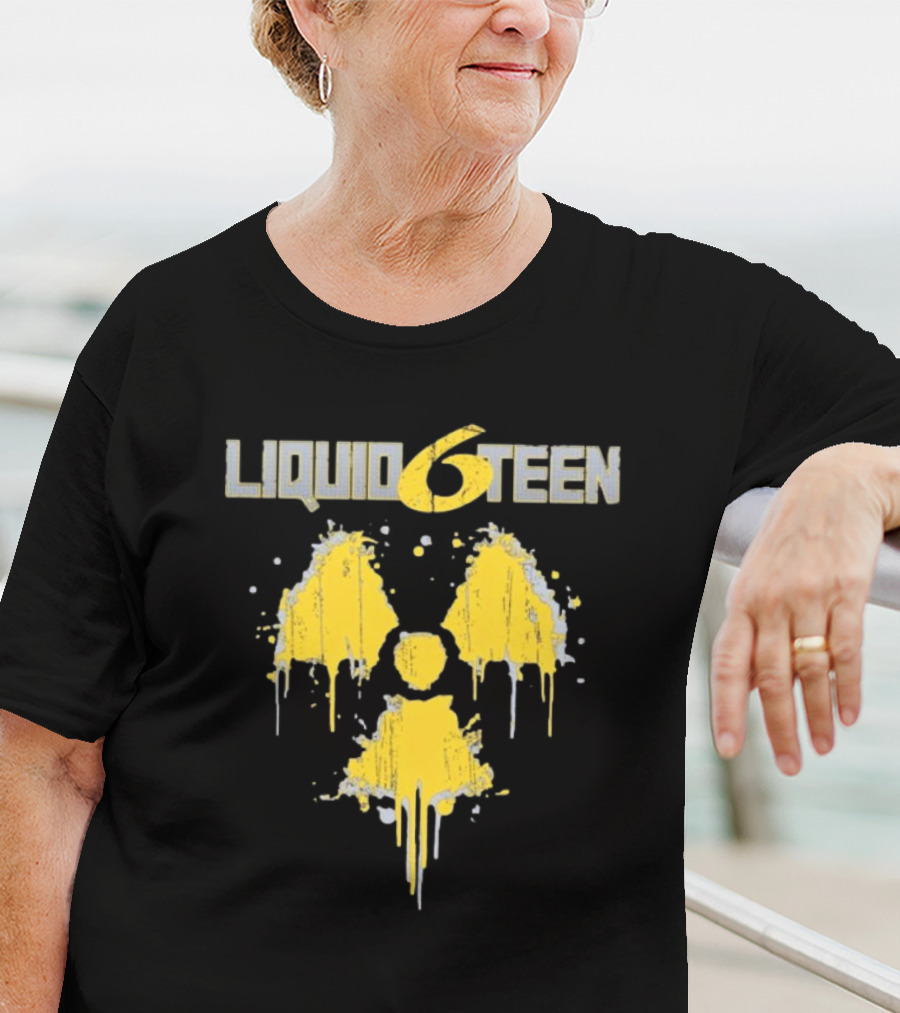 LIQUID 6TEEN Radiation Symbol Dripping Effect T-Shirt
