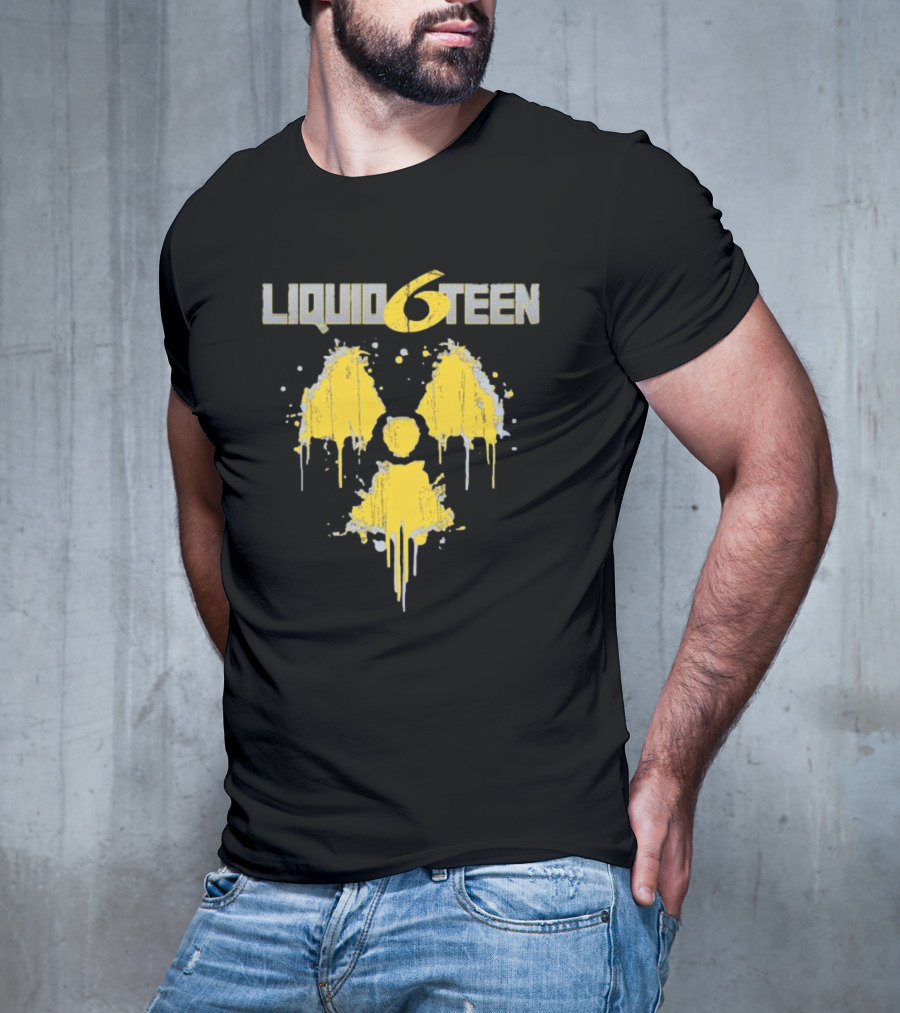 LIQUID 6TEEN Radiation Symbol Dripping Effect T-Shirt