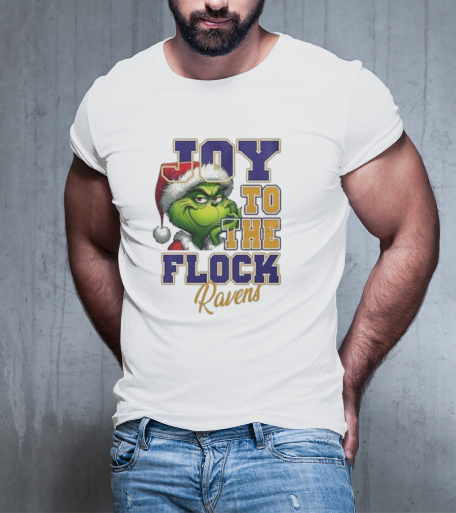 Joy To The Flock Ravens Merry Christmas The Grinch T-Shirt