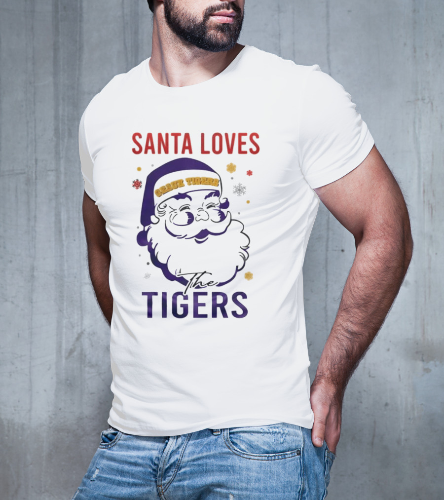 Santa Loves The LSU Tigers Christmas T-Shirt