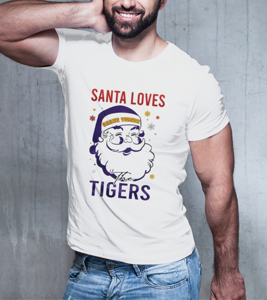 Santa Loves The LSU Tigers Christmas T-Shirt
