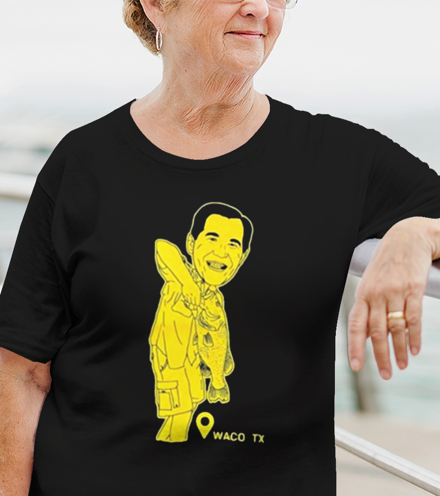 Cott Drew Fishing Caricature Waco TX T-Shirt