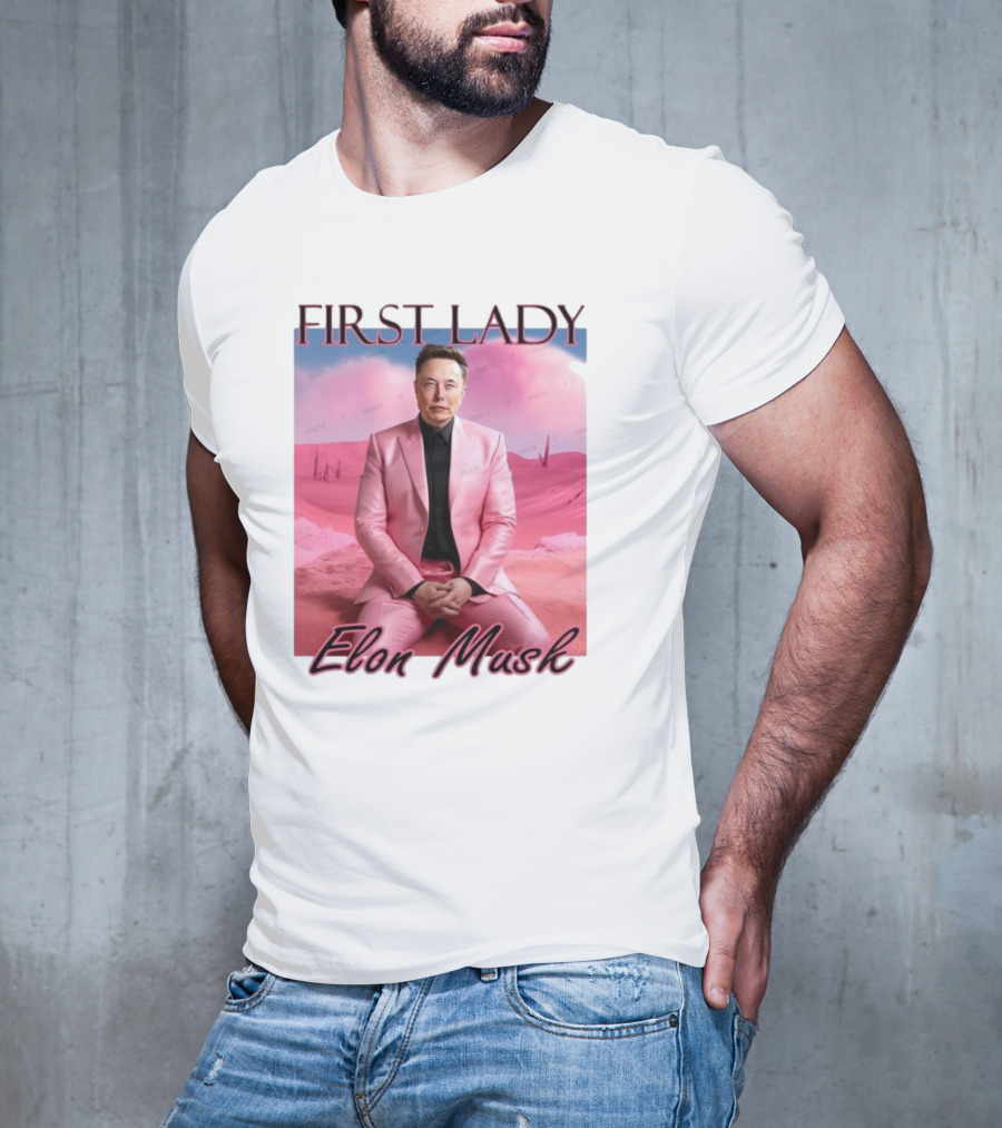 First Lady Elon Musk Pink Suit Portrait T-Shirt