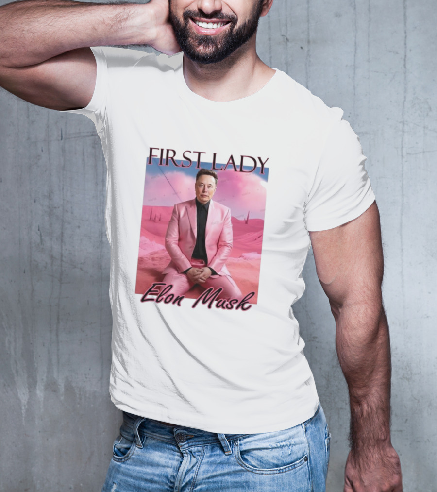 First Lady Elon Musk Pink Suit Portrait T-Shirt