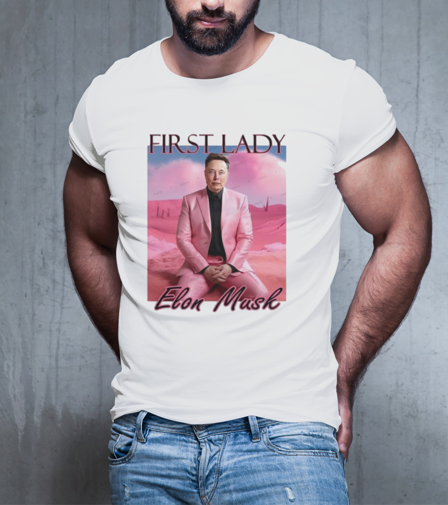 First Lady Elon Musk Pink Suit Portrait T-Shirt