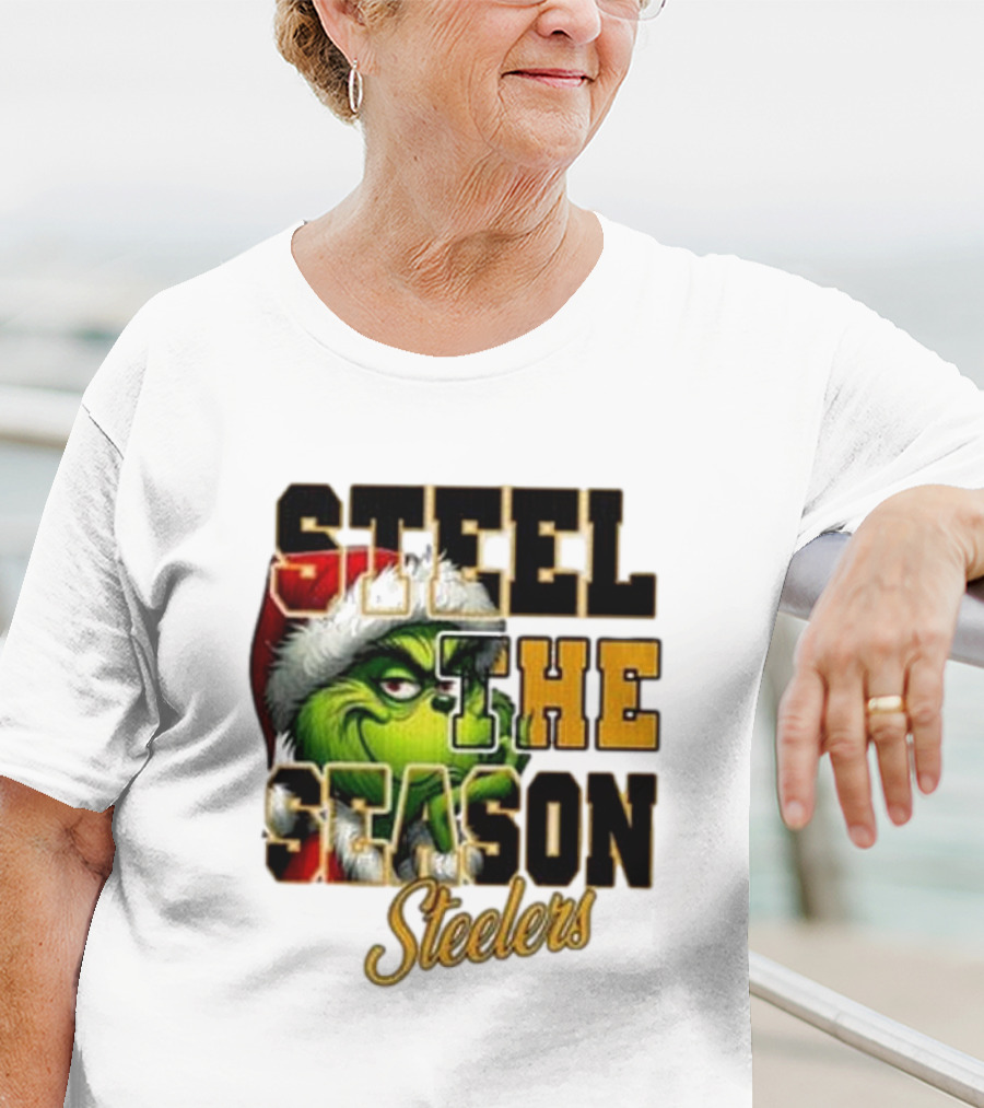 Steel The Season The Grinch Pittsburgh Steelers Merry Christmas T-Shirt