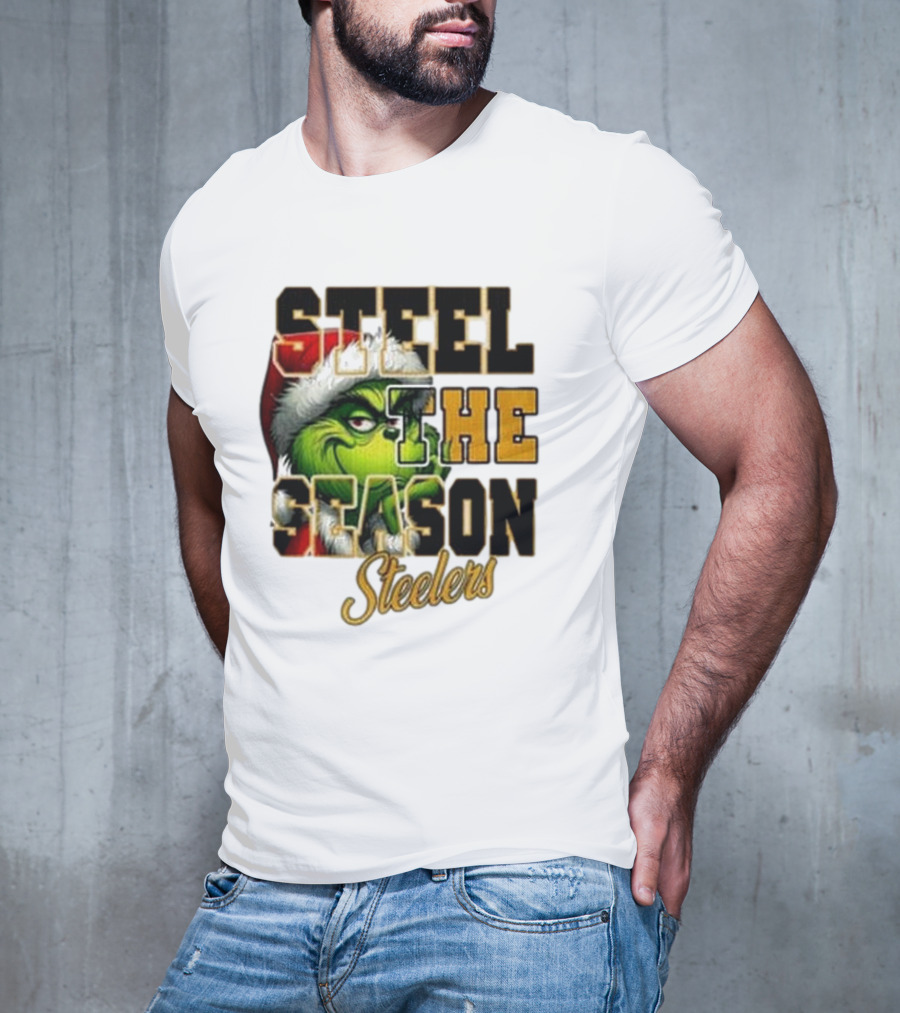Steel The Season The Grinch Pittsburgh Steelers Merry Christmas T-Shirt