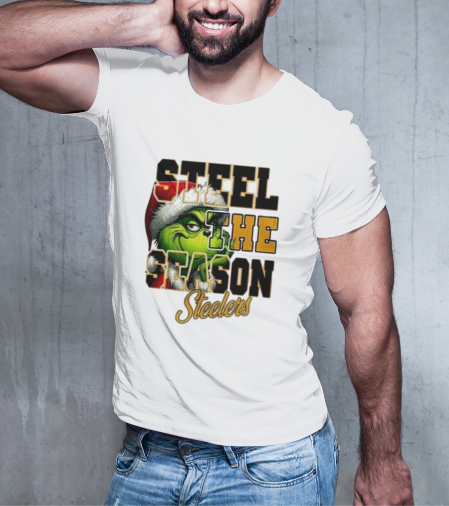 Steel The Season The Grinch Pittsburgh Steelers Merry Christmas T-Shirt