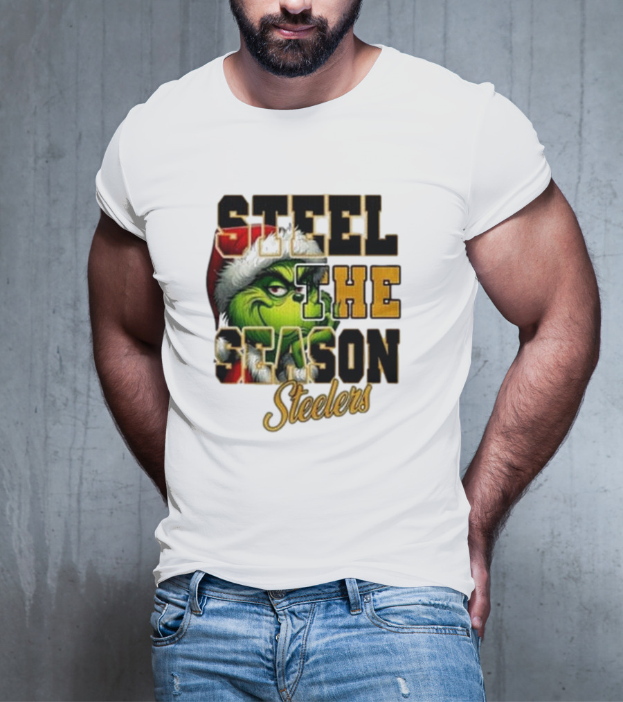 Steel The Season The Grinch Pittsburgh Steelers Merry Christmas T-Shirt