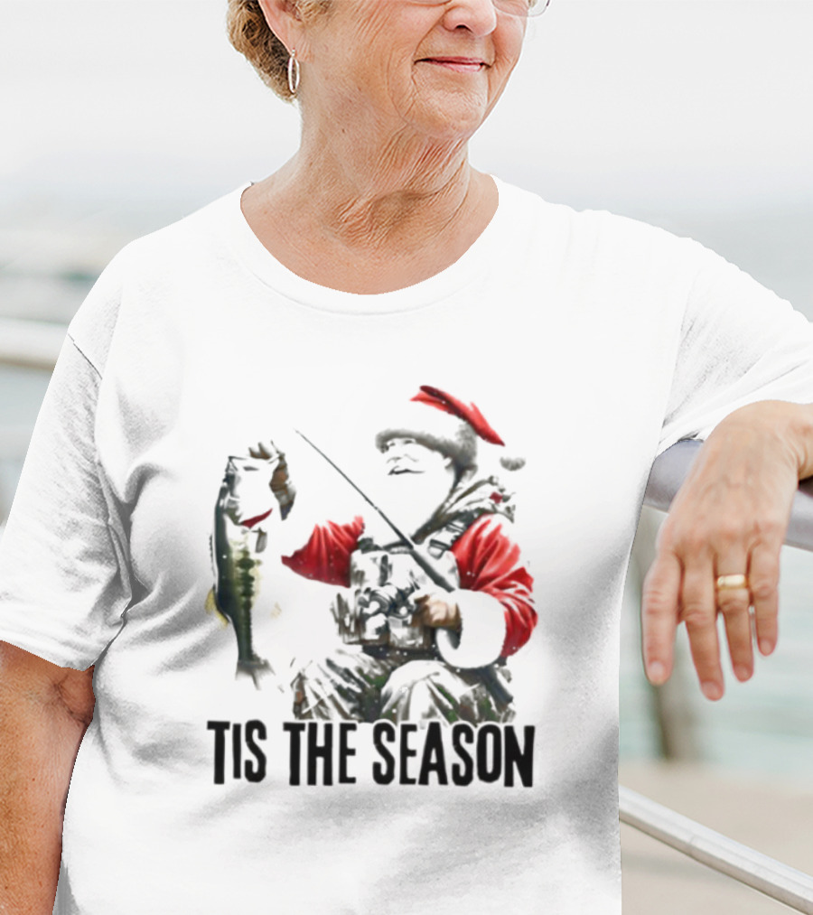 Santa Fishing Tis The Season T-Shirt