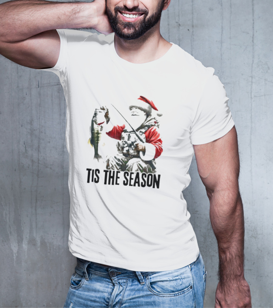 Santa Fishing Tis The Season T-Shirt