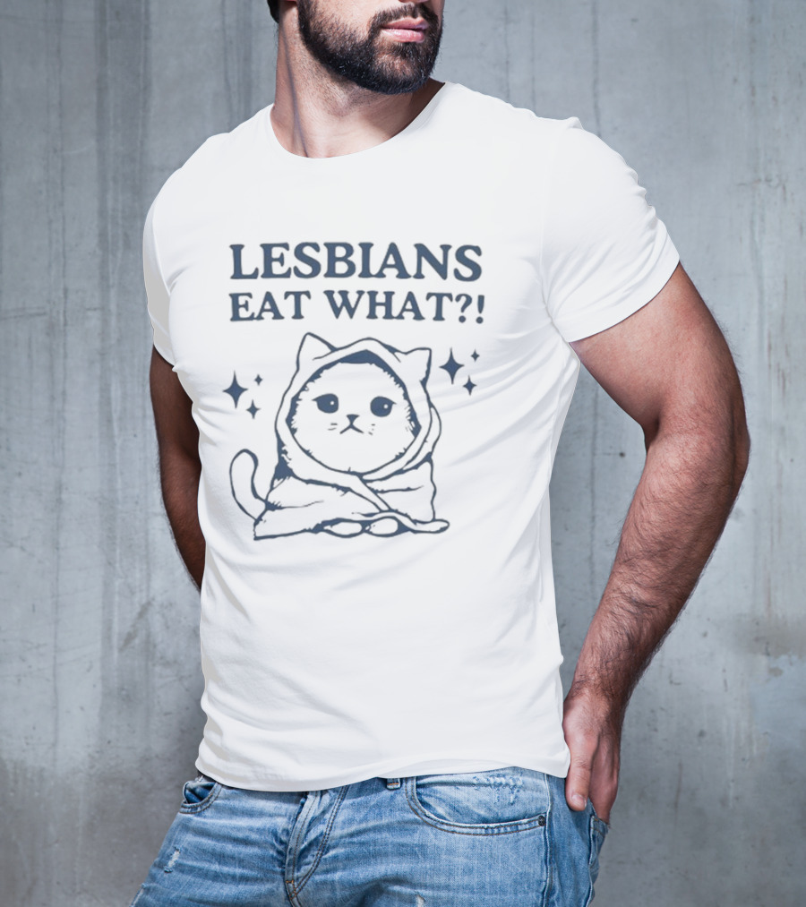 Sapphiccworld Lesbians Eat What Cute Cat Meme T-Shirt