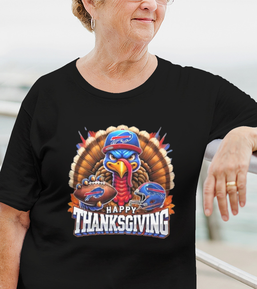 Happy Thanksgiving Buffalo Bills Football Turkey T-Shirt