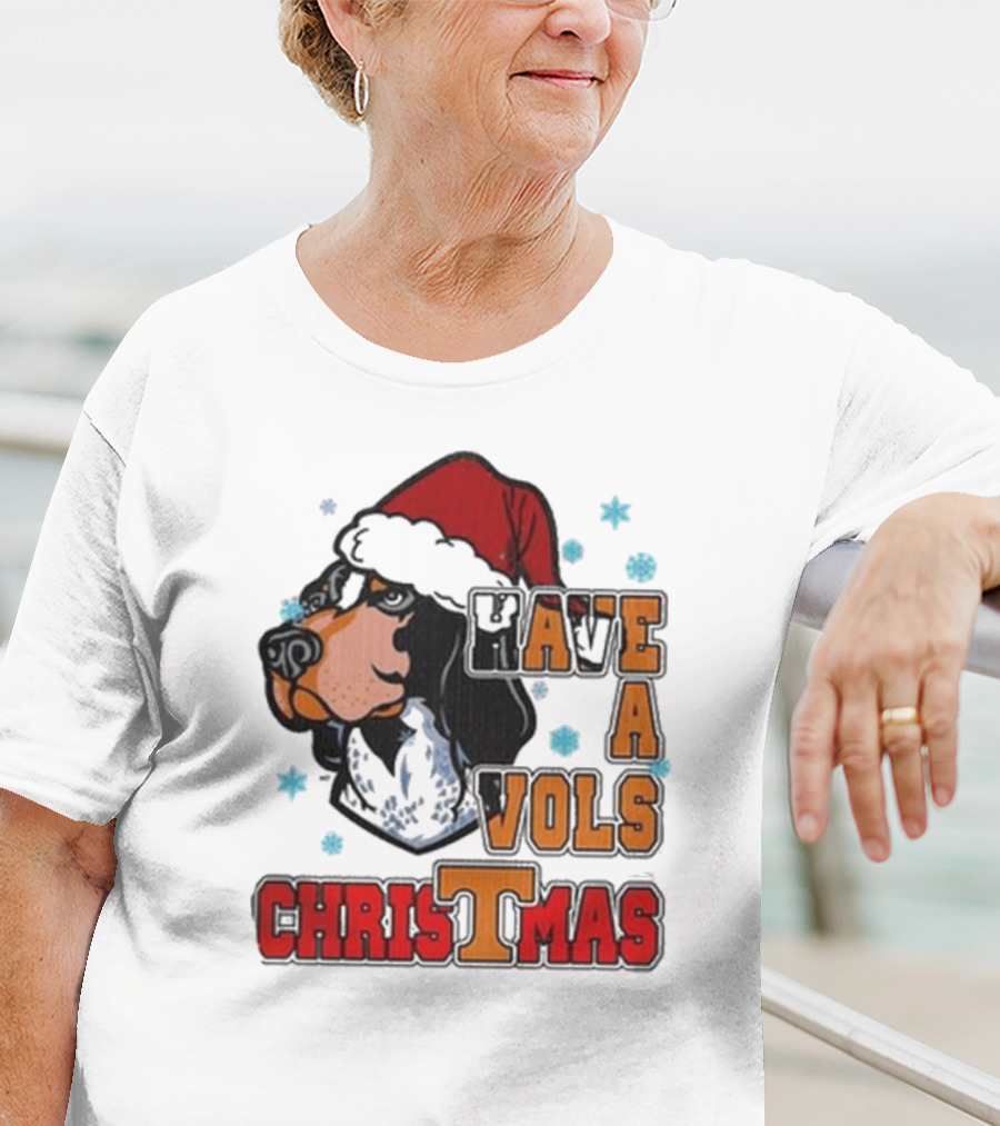 Have A Vols Christmas With Tennessee Volunteers Dog Santa Hat T-Shirt