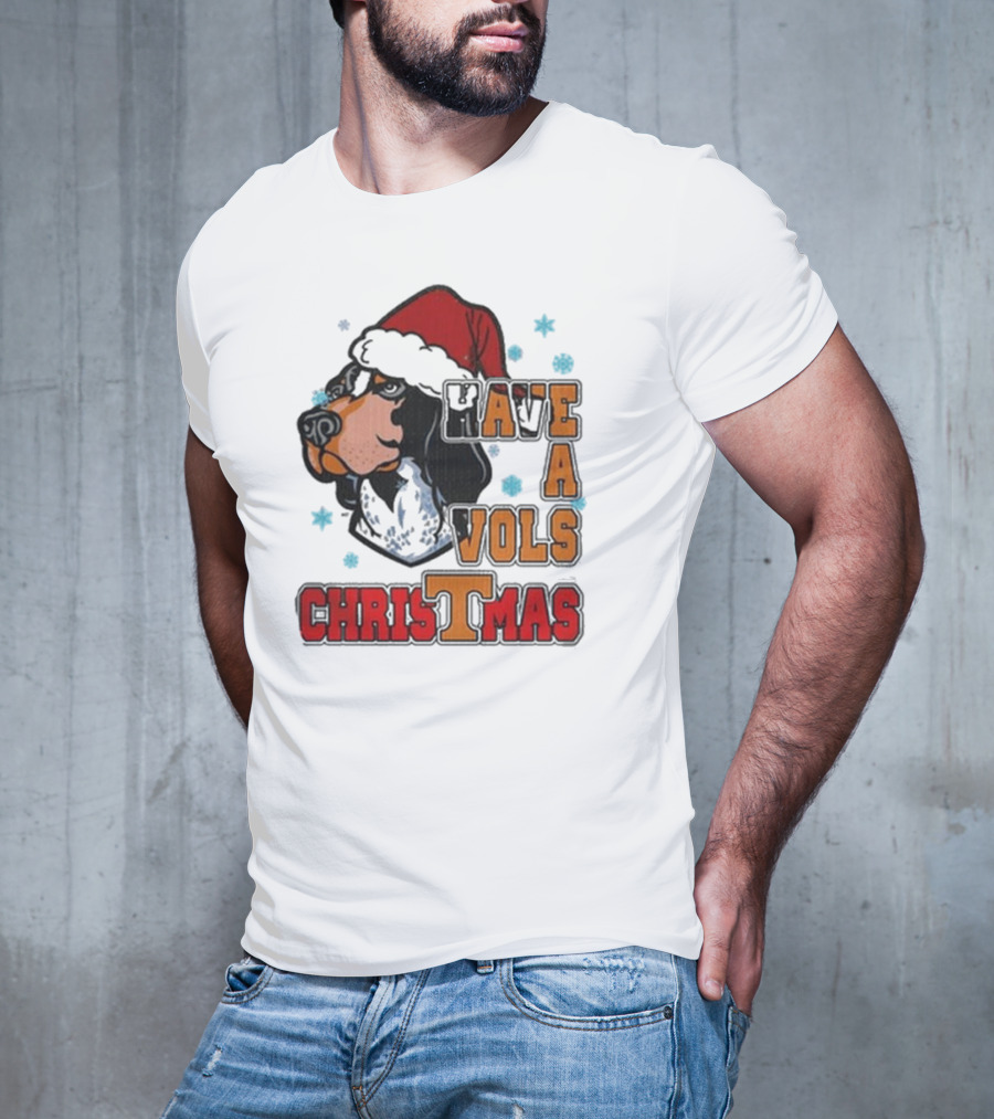 Have A Vols Christmas With Tennessee Volunteers Dog Santa Hat T-Shirt
