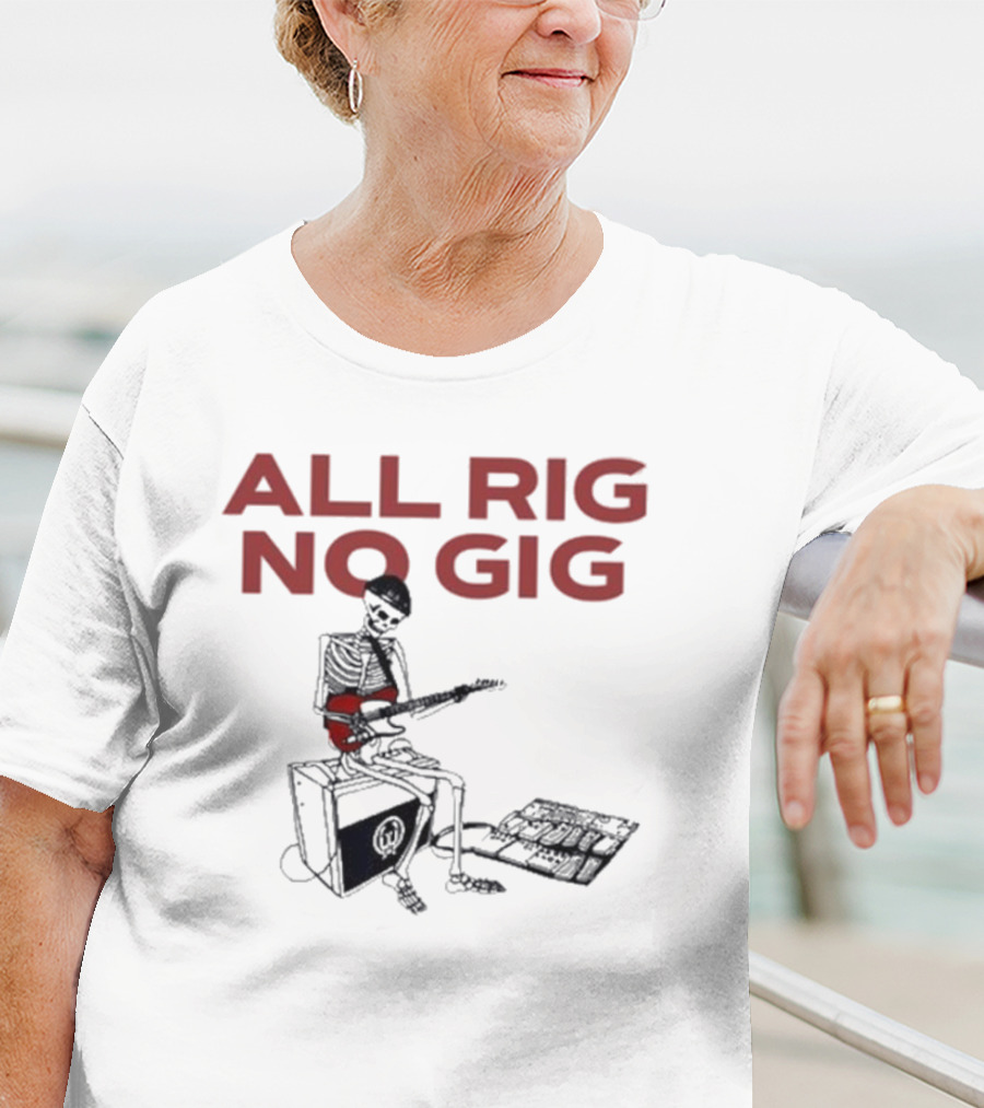 All Rig No Gig Todd Sucherman Skeleton Guitar T-Shirt