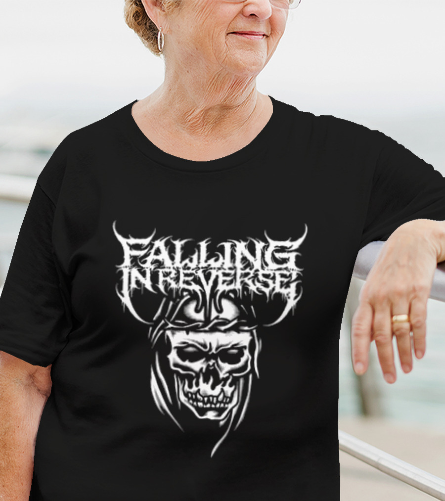 Falling In Reverse Skull Graphic Black T-Shirt