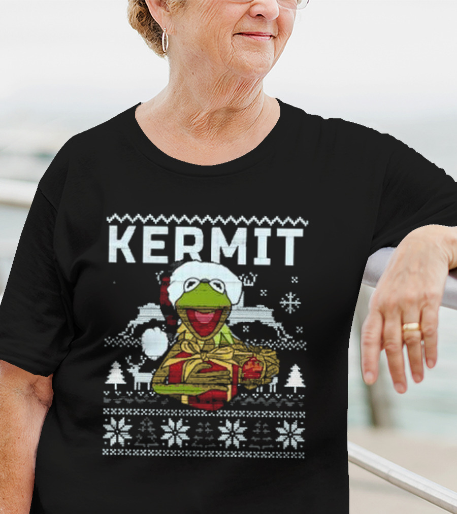 Kermit Christmas Ugly Sweater Muppet Christmas Carol Festive T-Shirt