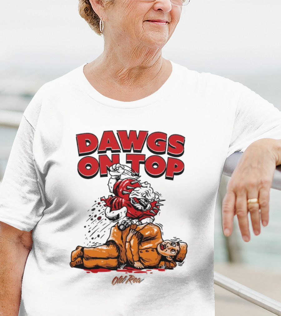 Dawgs On Top Old Row Georgia Bulldogs Vs. Tennessee Volunteers T-Shirt