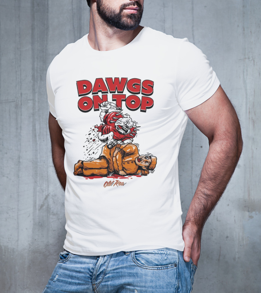 Dawgs On Top Old Row Georgia Bulldogs Vs. Tennessee Volunteers T-Shirt