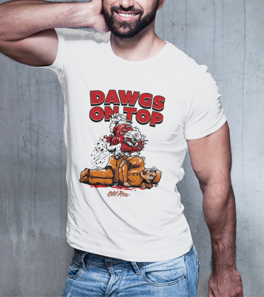 Dawgs On Top Old Row Georgia Bulldogs Vs. Tennessee Volunteers T-Shirt