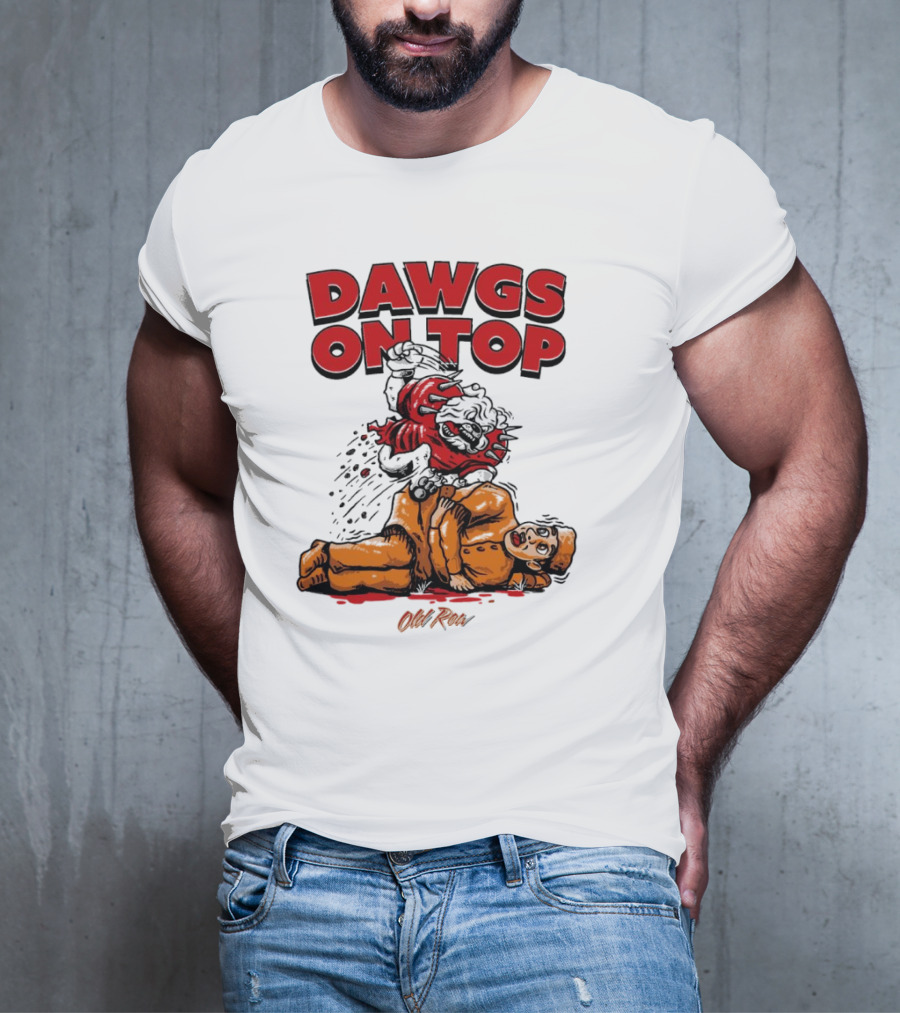 Dawgs On Top Old Row Georgia Bulldogs Vs. Tennessee Volunteers T-Shirt