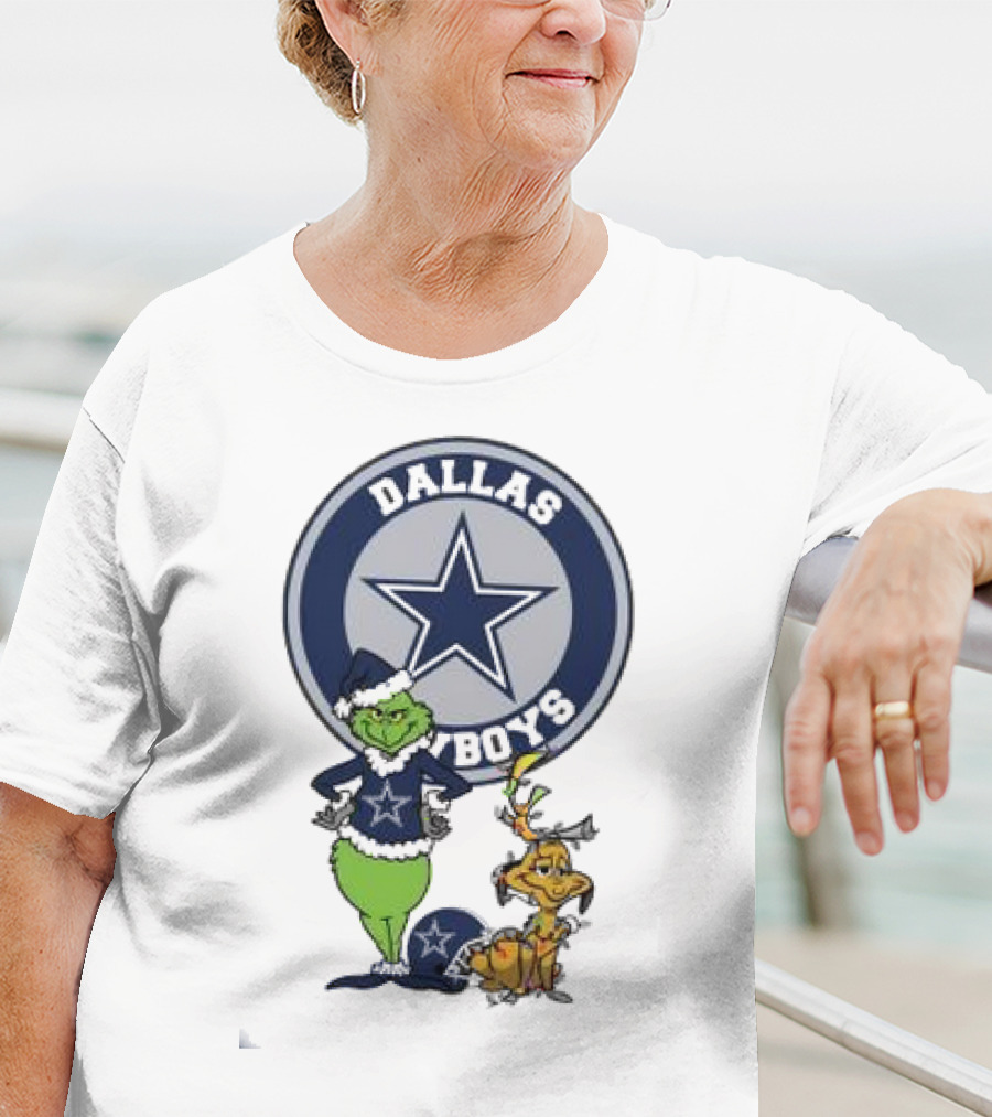 Dallas Cowboys Grinch And Max Merry Christmas T-Shirt