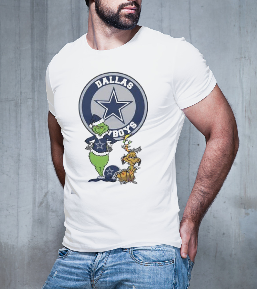 Dallas Cowboys Grinch And Max Merry Christmas T-Shirt