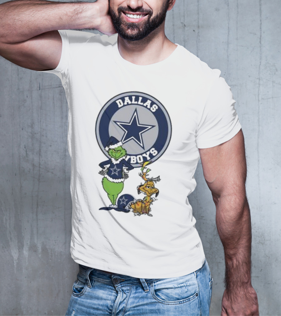 Dallas Cowboys Grinch And Max Merry Christmas T-Shirt