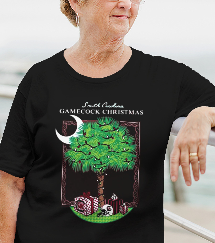 South Carolina Gamecock Christmas Palm Tree Presents Garnet T-Shirt