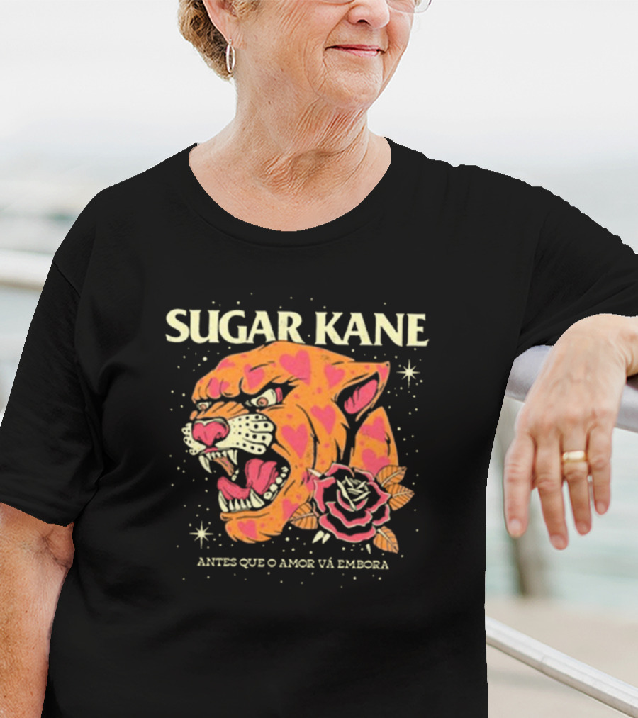 Sugar Kane Antes Que O Amor Vá Embora New Panther Rose T-Shirt