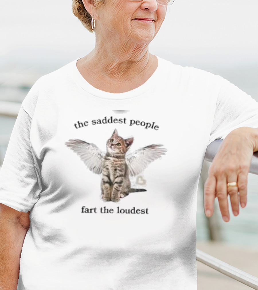 The Saddest People Fart The Loudest Angel Cat T-Shirt
