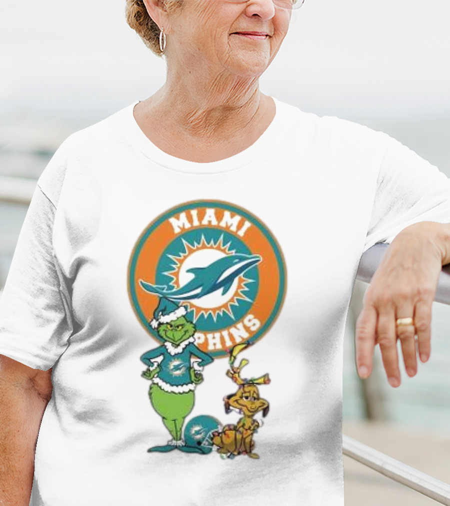 Grinch Max Miami Dolphins Merry Christmas T-Shirt